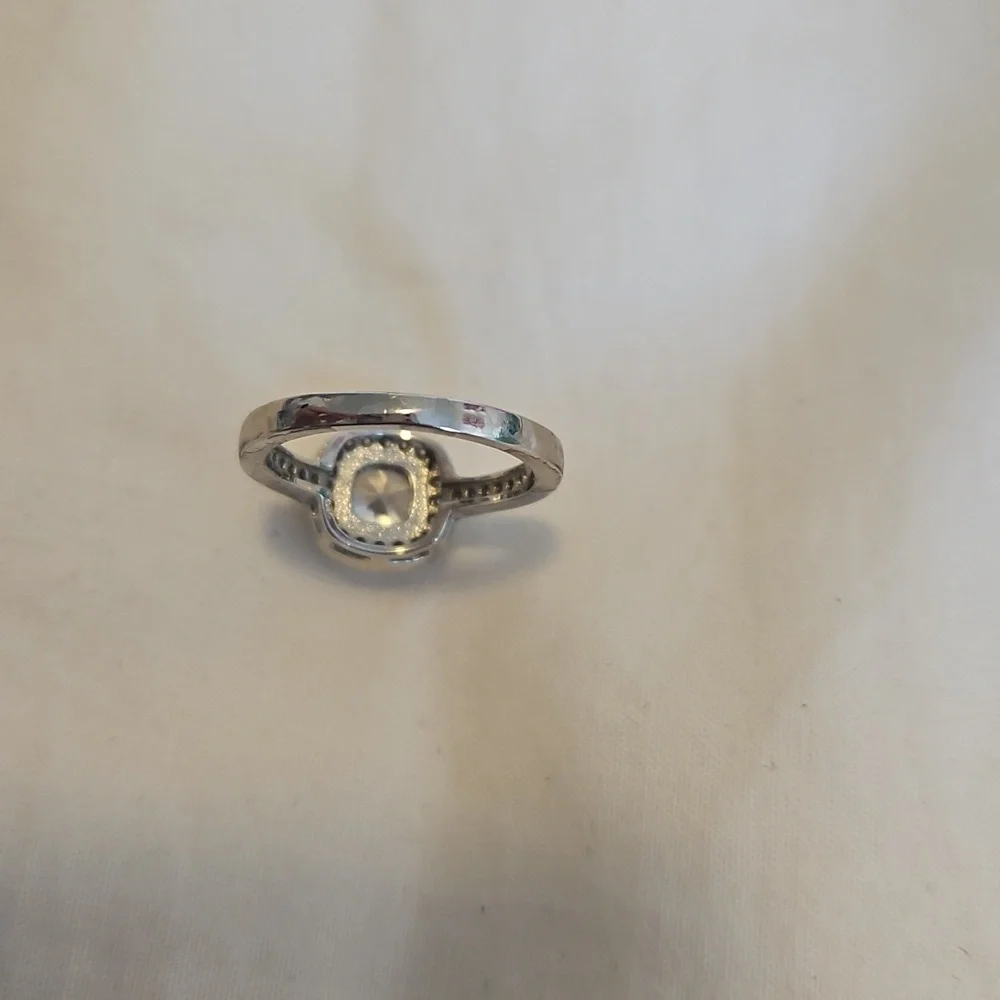 Silver Cubic Zirconia Halo Ring